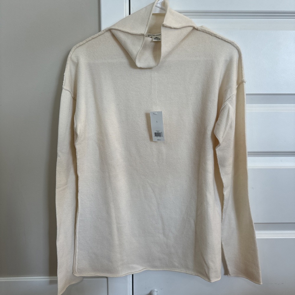 Banana Republic Women's Ivory Sweater Extra Fine Merino Wool Sz Large NWT